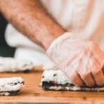chef making healthy sushi